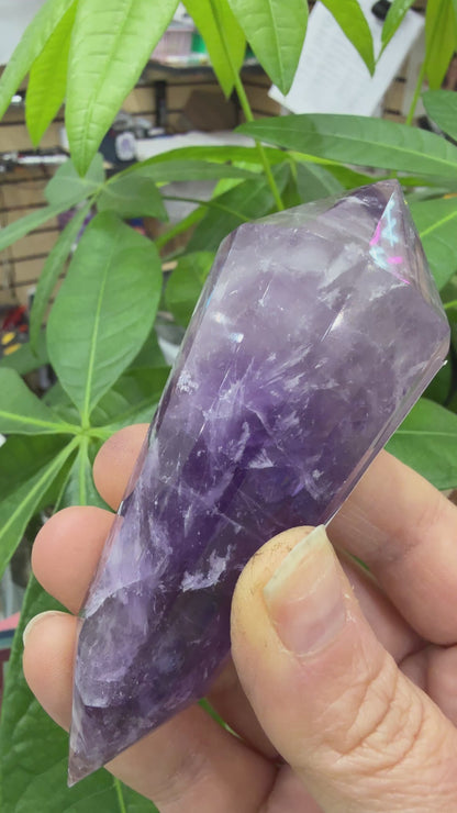 Amethyst Vogel Crystal Wand- 3.875 inches