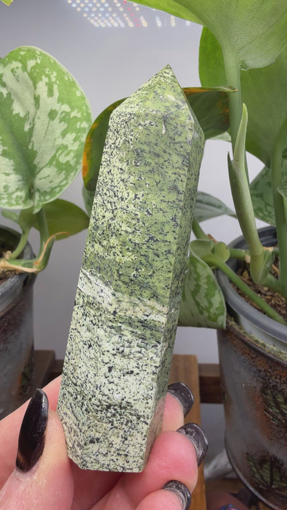 Green Zebra Jasper (Serpentine) Tower