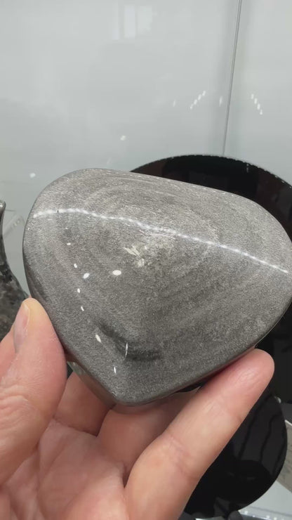 Silver Sheen Obsidian Heart