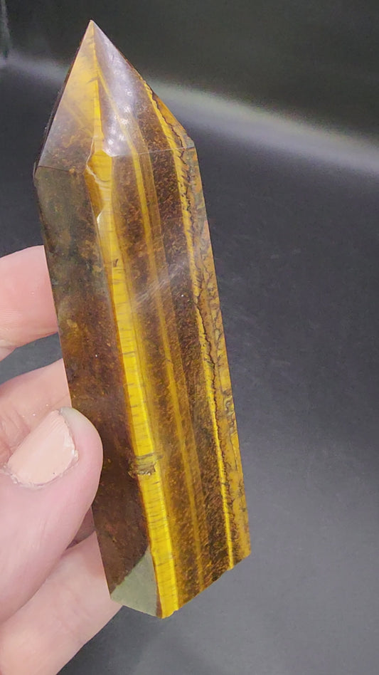 Tiger Eye Tower/Point - 3.6 inches