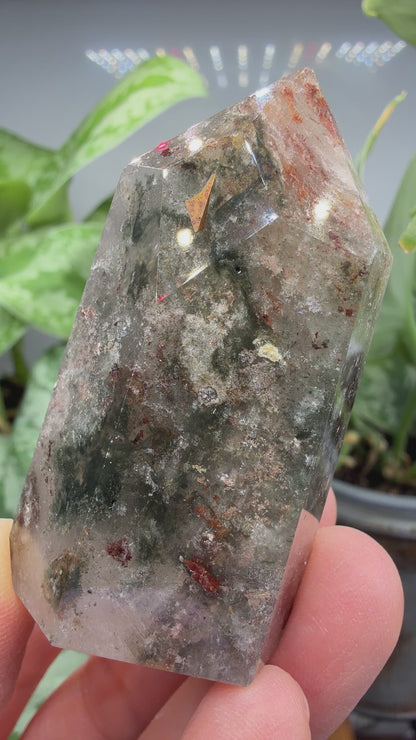 Garden Quartz/Lodolite Point- 2.25" inches tall
