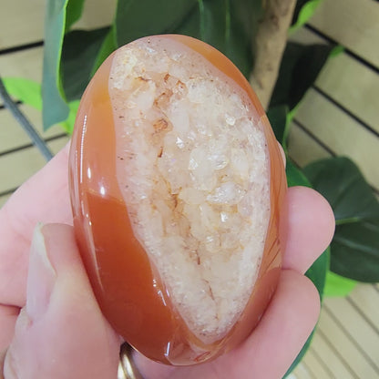 Druzy Carnelian Palm Stone