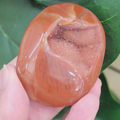 Druzy Carnelian Palm Stone