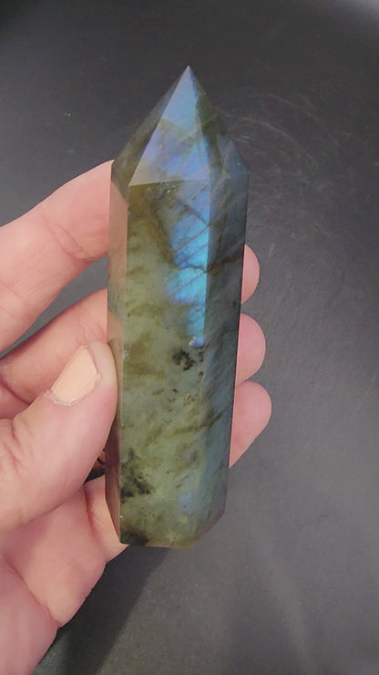 Labradorite Tower/Point with Blue Flash - 3.6" inches