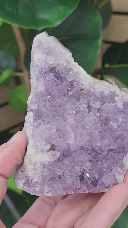 Amethyst Druzy Cut Base - 3.5 inches
