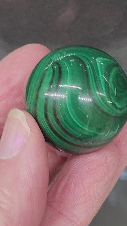 Malachite Sphere- 1.1 inch diameter