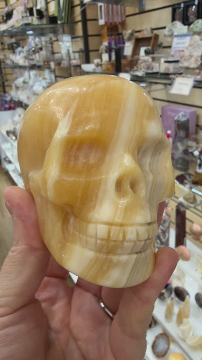 Orange Calcite Skull