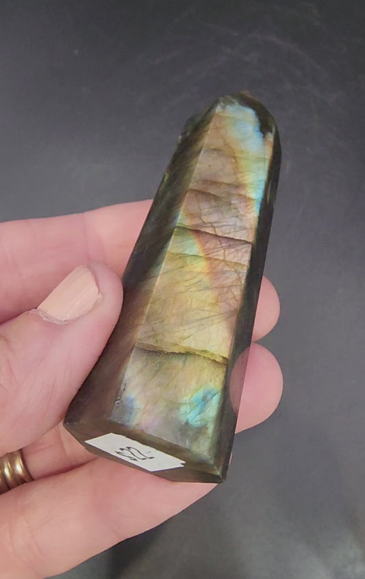Labradorite Tower/Point with Golden Flash- 3.5" inches
