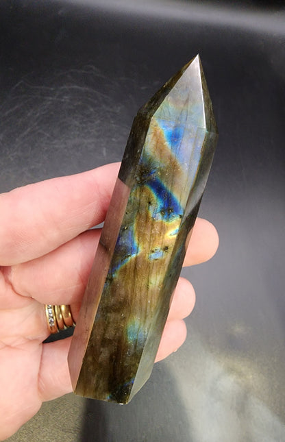 Labradorite Tower/Point with Multi Color Flash- 3.6" inches