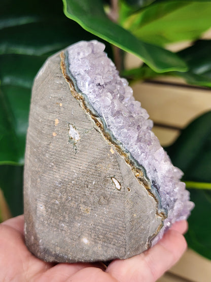 Amethyst Druzy Cut Base - 3.2 inches