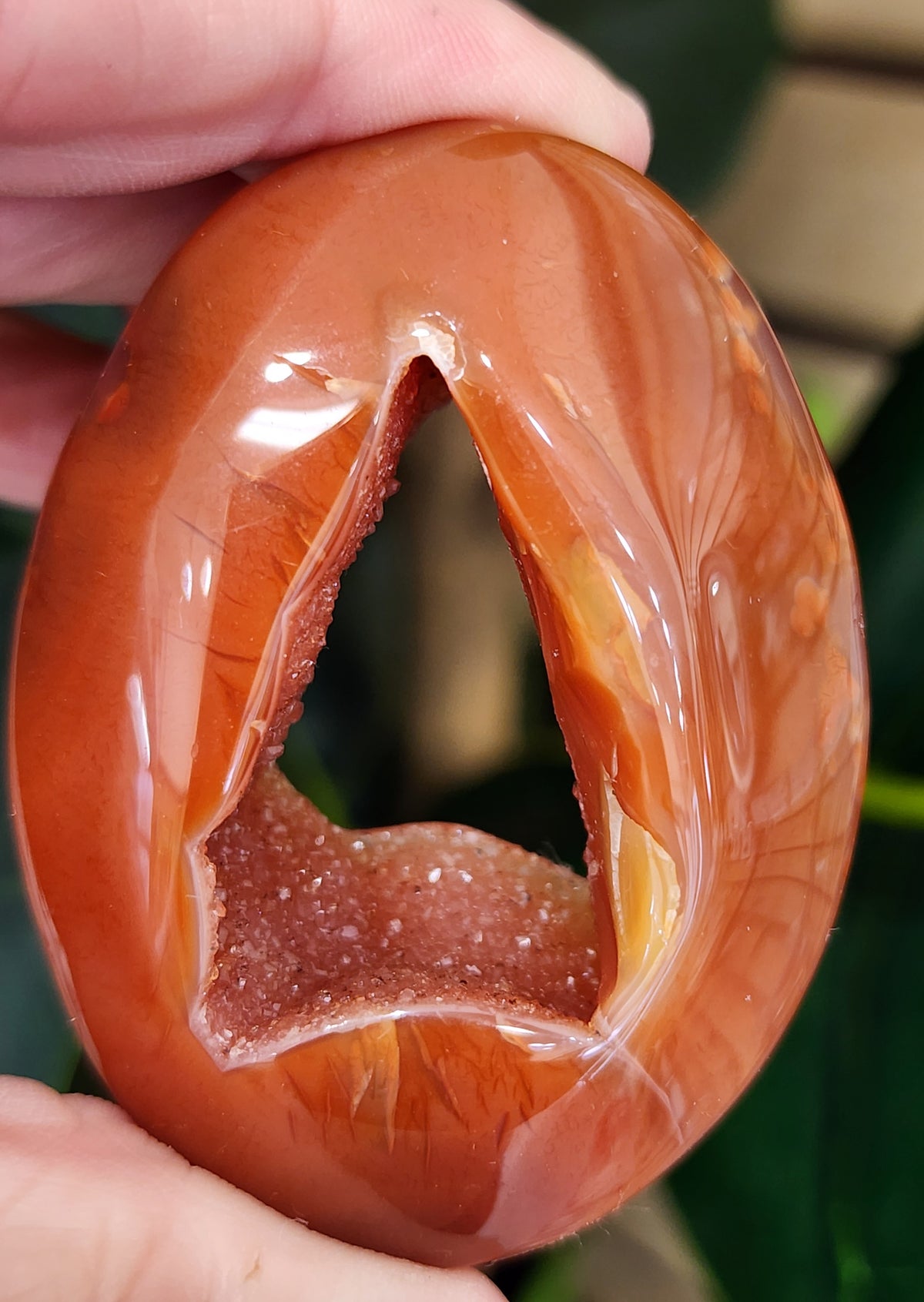 Druzy Carnelian Palm Stone