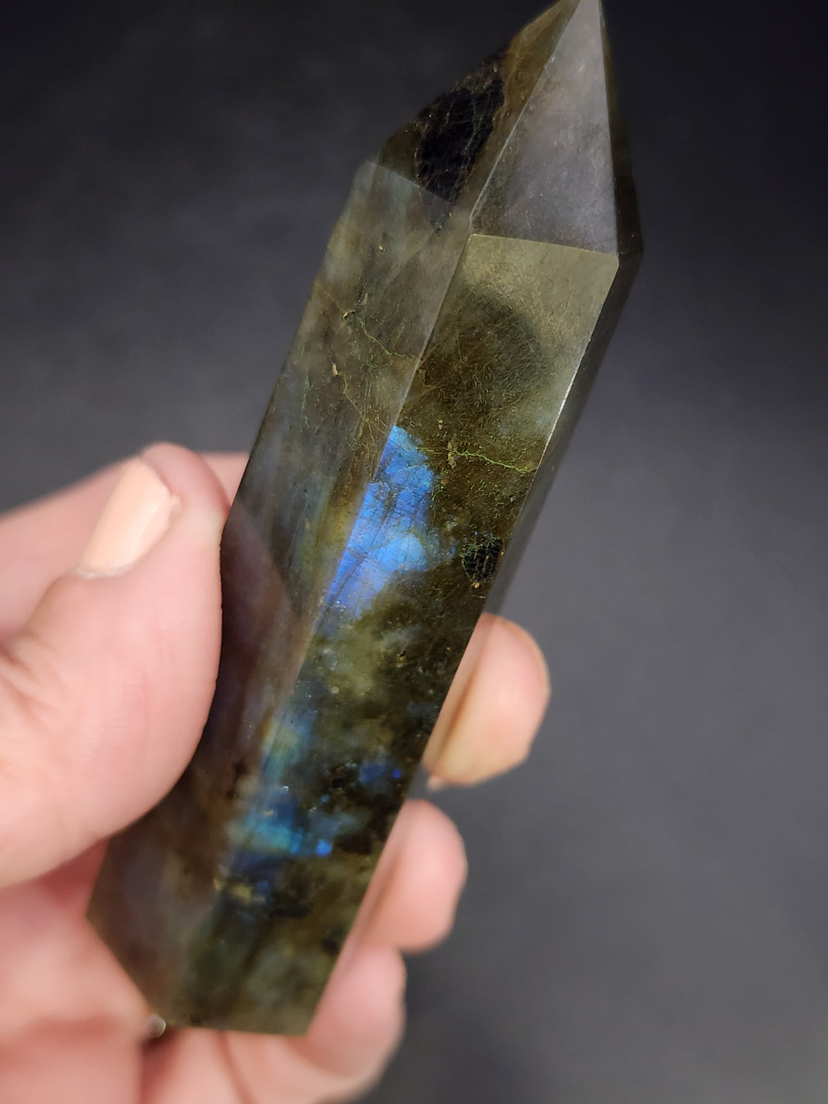 Labradorite Tower/Point with Blue Flash- 3.5" inches
