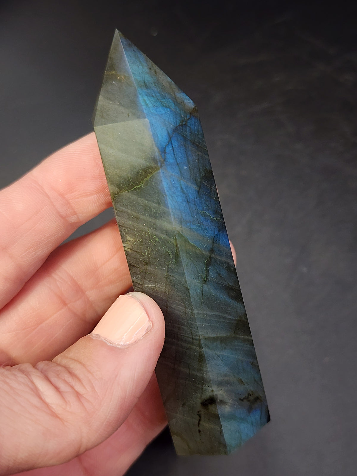 Labradorite Tower/Point with Blue Flash - 3.6" inches