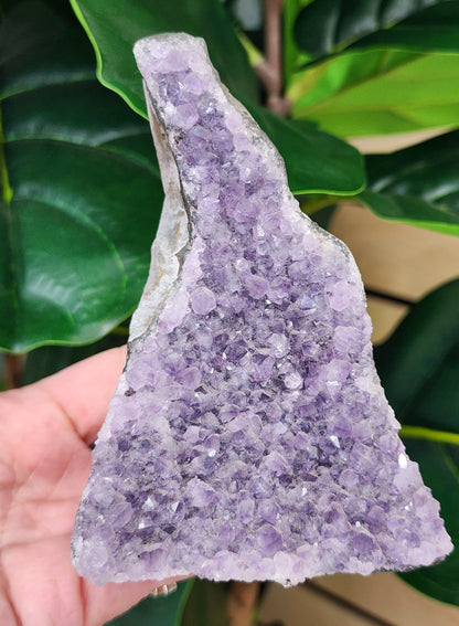 Amethyst Druzy Cut Base - 4.1 inches