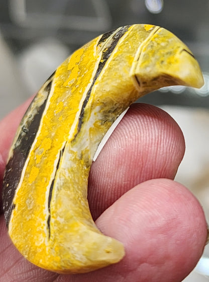 Bumblebee Jasper Moon Carving - 1.5"