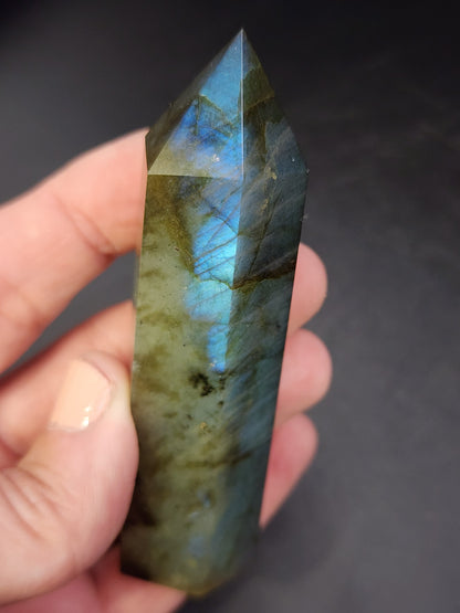 Labradorite Tower/Point with Blue Flash - 3.6" inches