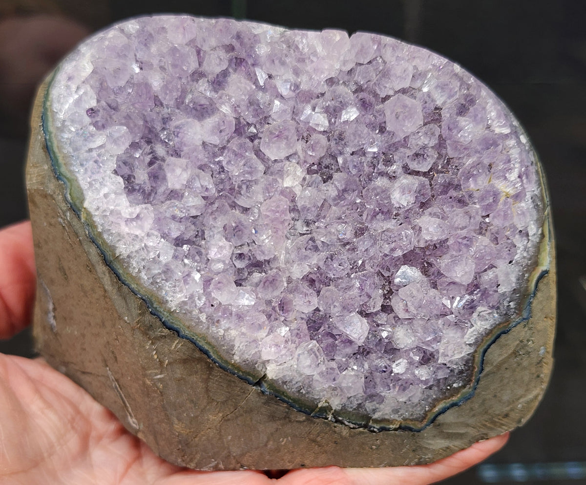 Amethyst Druzy Cut Base - 3.1 inches