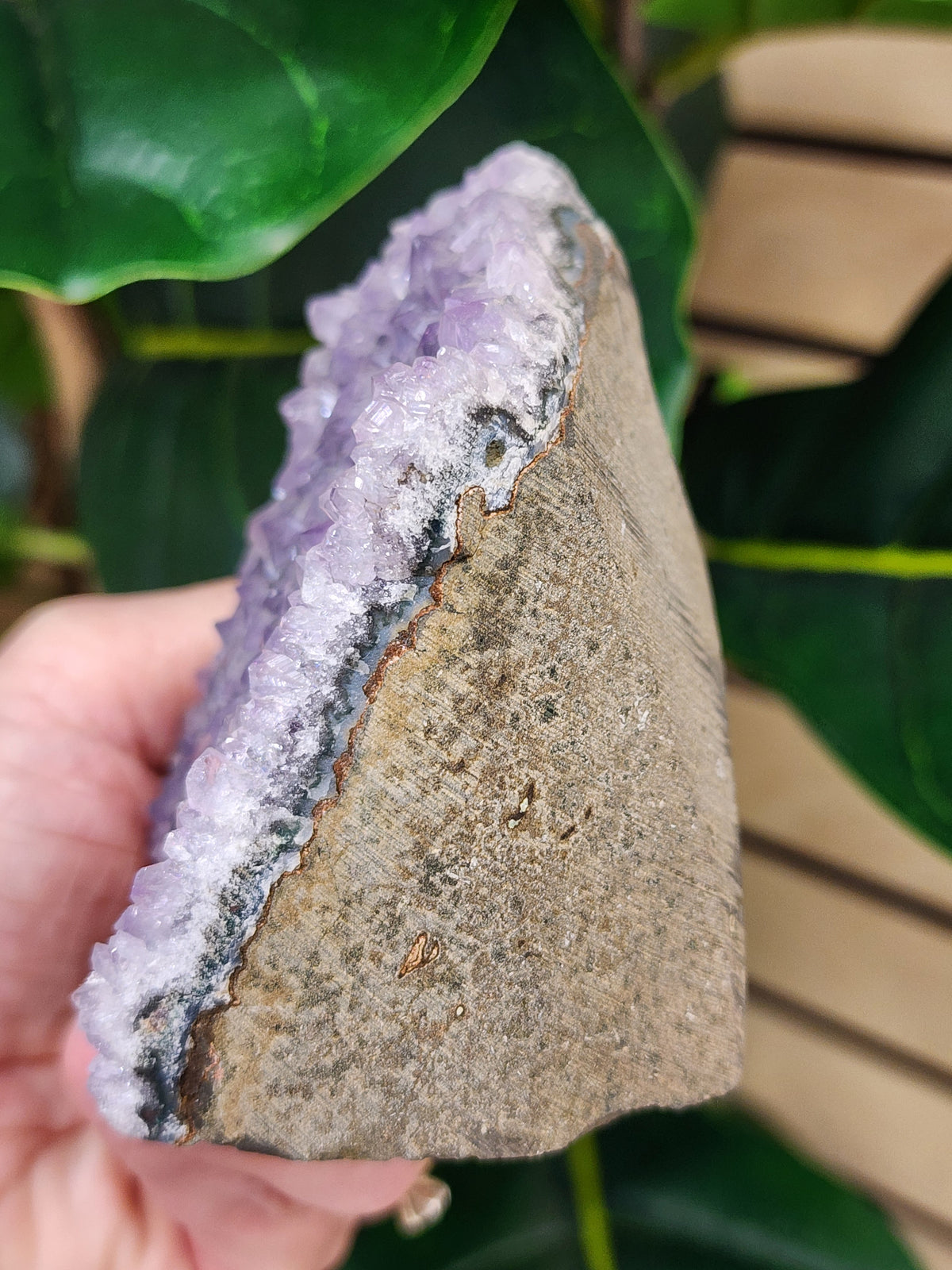 Amethyst Druzy Cut Base - 3.2 inches