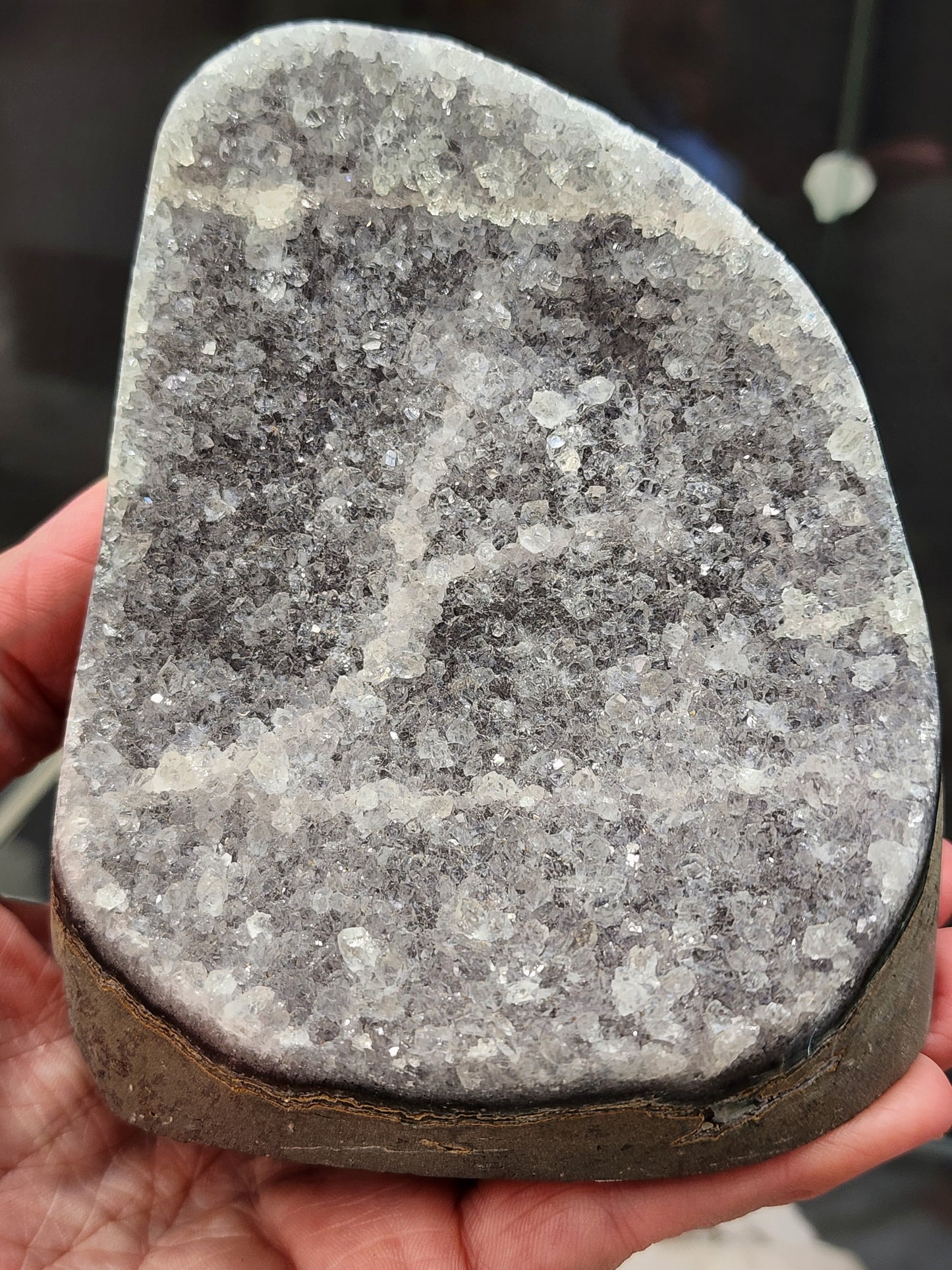 Amethyst Druzy Cut Base - 4 inches