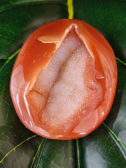 Druzy Carnelian Palm Stone
