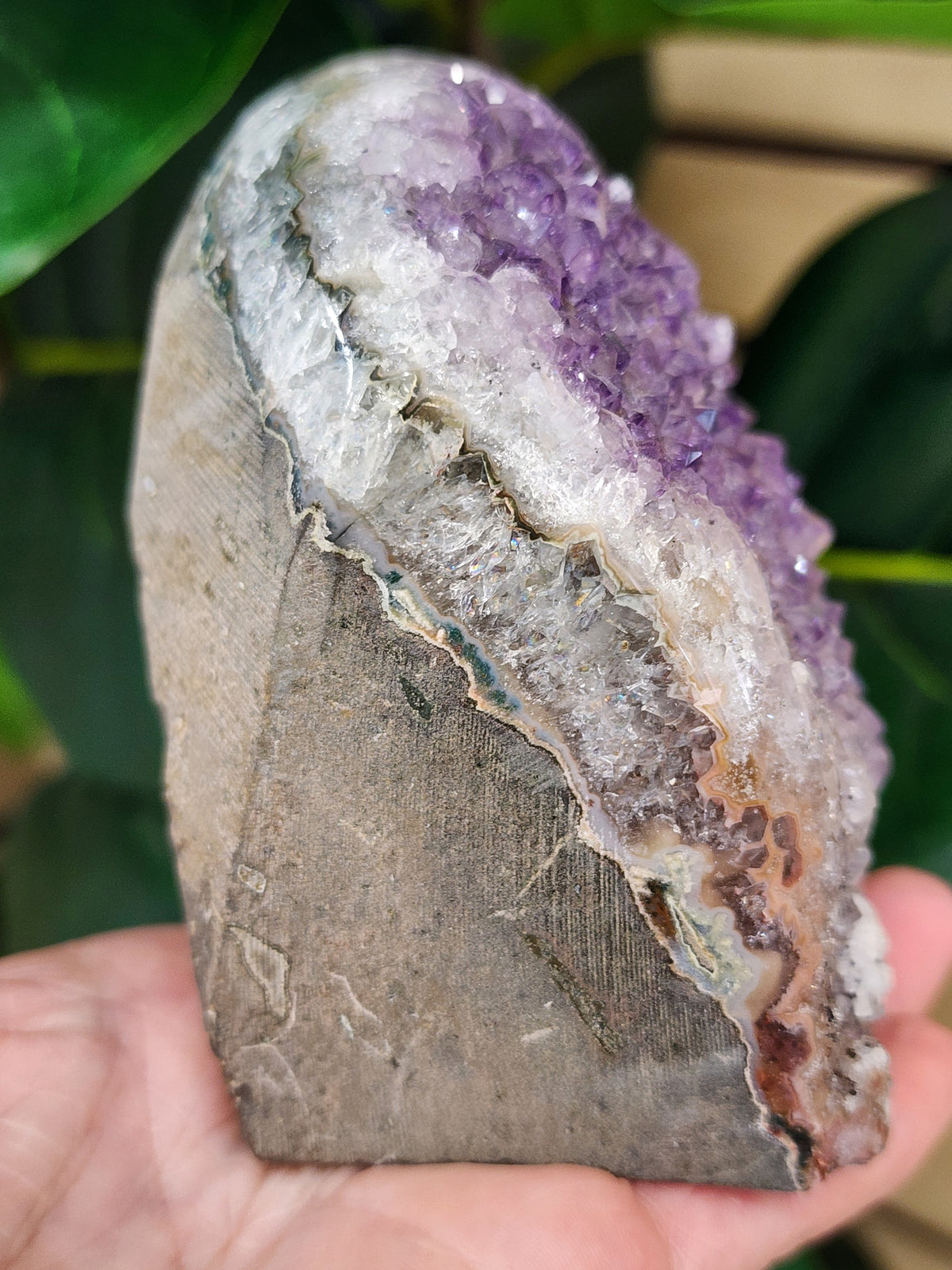 Amethyst Druzy Cut Base - 3.5 inches