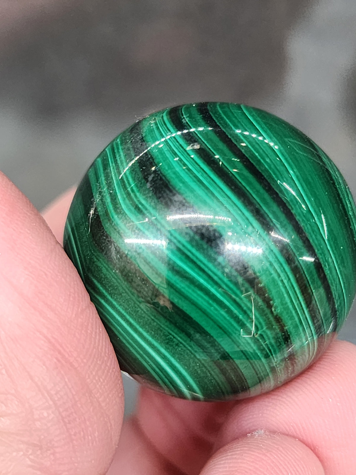 Malachite Sphere- 1.1 inch diameter