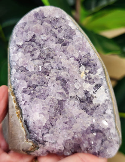 Amethyst Druzy Cut Base - 3.2 inches