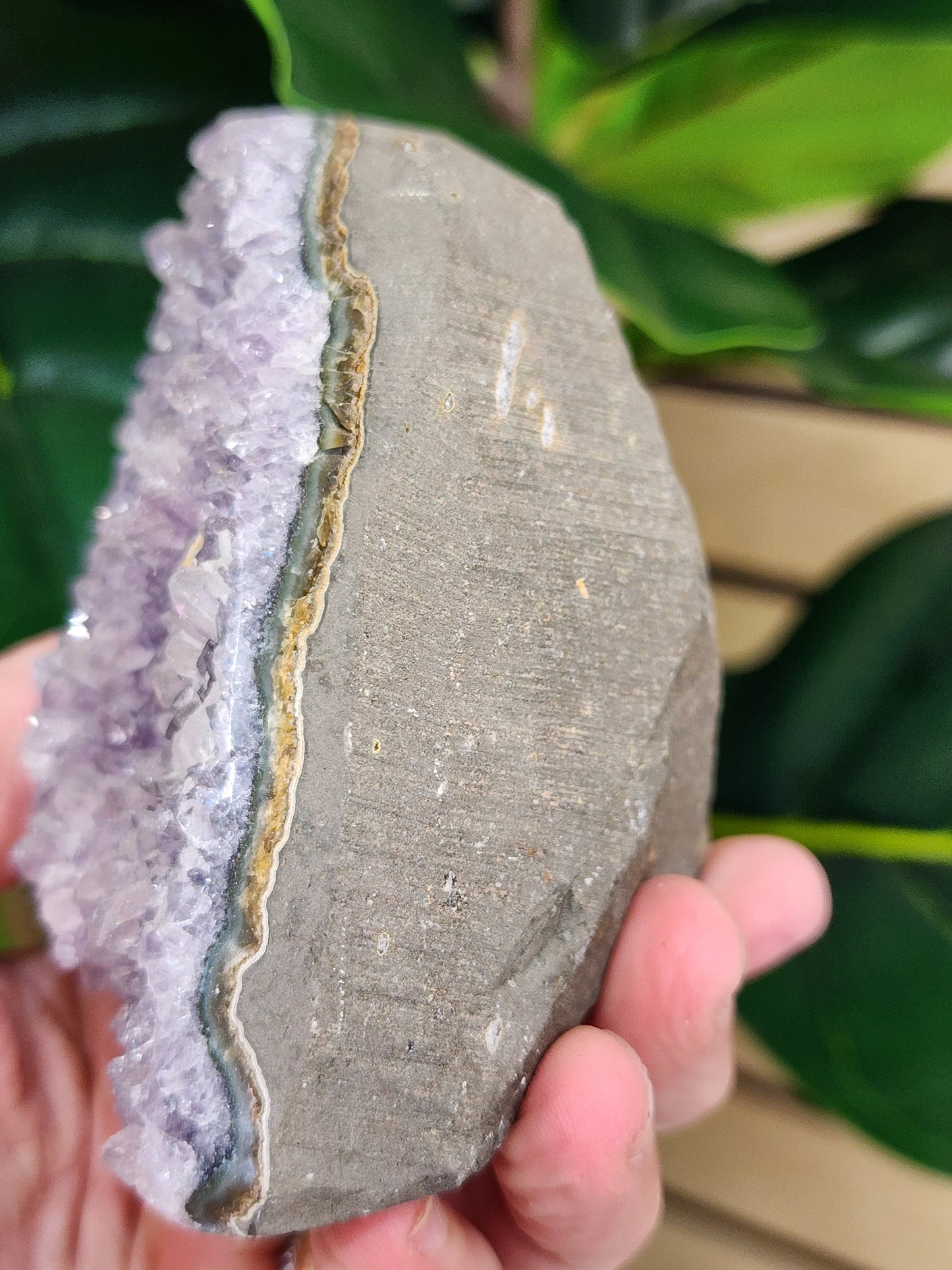 Amethyst Druzy Cut Base - 3.2 inches