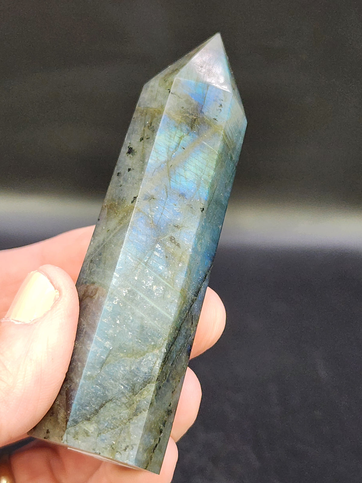 Labradorite Tower/Point with Blue Flash- 3.4" inches