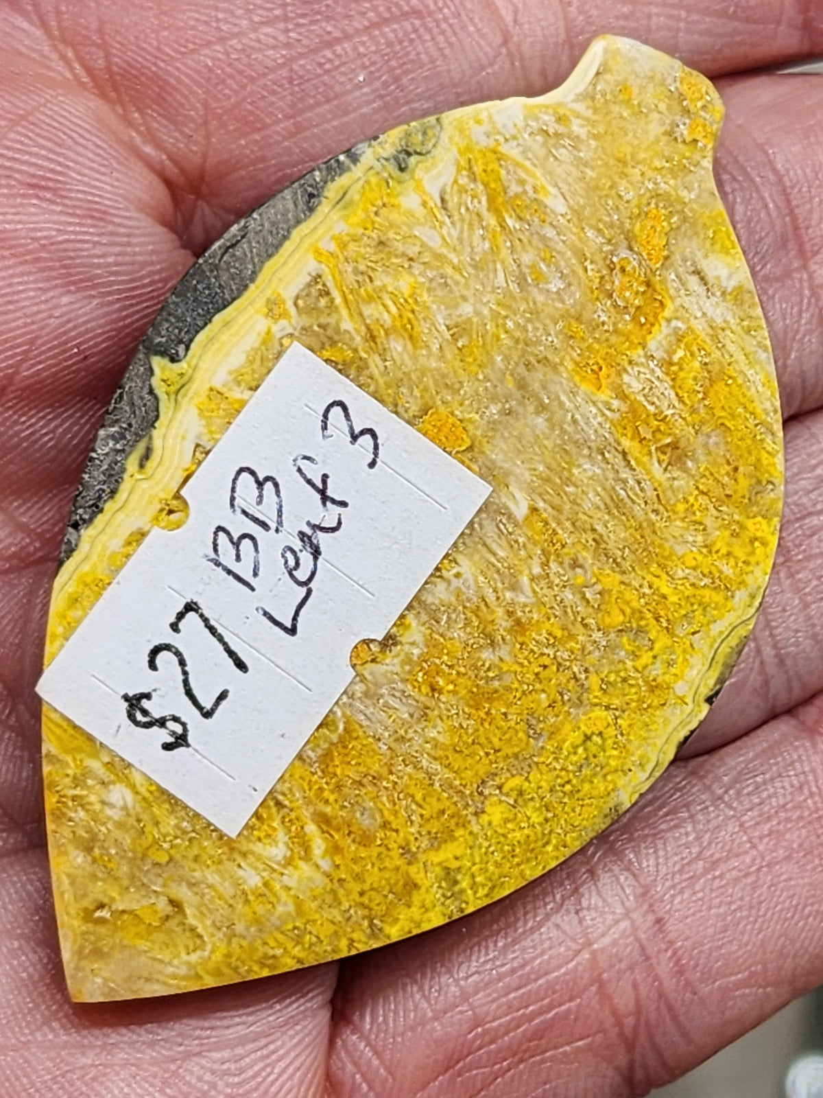 Bumblebee Jasper Leaf Carving - 2.1"