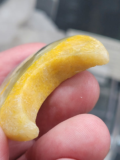 Bumblebee Jasper Moon Carving - 1.5"
