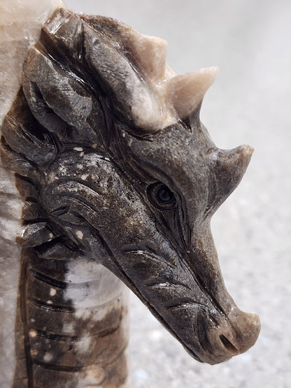 Calcite Dragon Carving - 5.1 inches