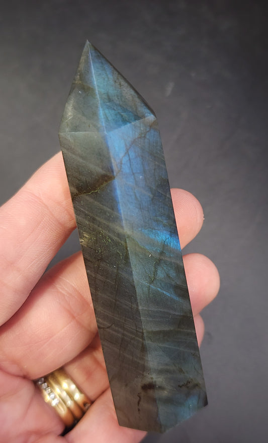 Labradorite Tower/Point with Blue Flash - 3.6" inches