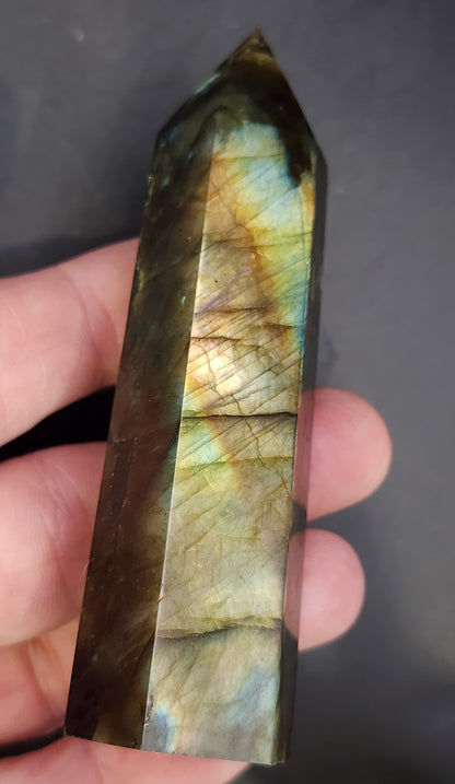 Labradorite Tower/Point with Golden Flash- 3.5" inches