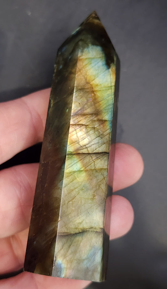 Labradorite Tower/Point with Golden Flash- 3.5" inches