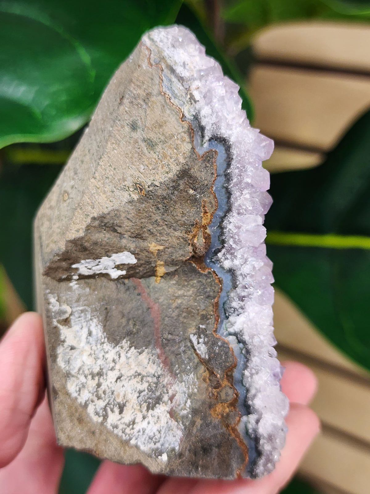 Amethyst Druzy Cut Base - 3.2 inches