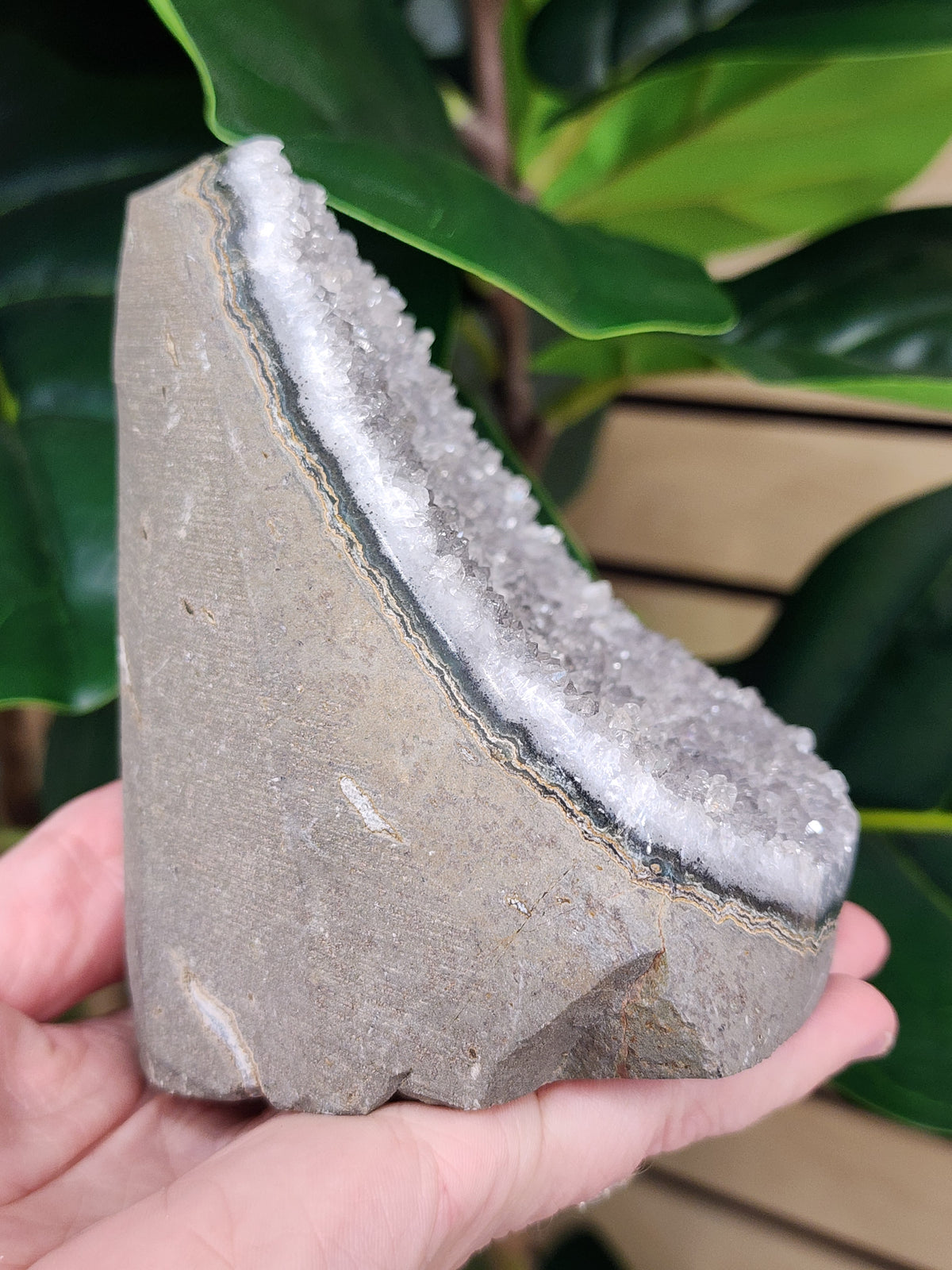 Amethyst Druzy Cut Base - 4 inches