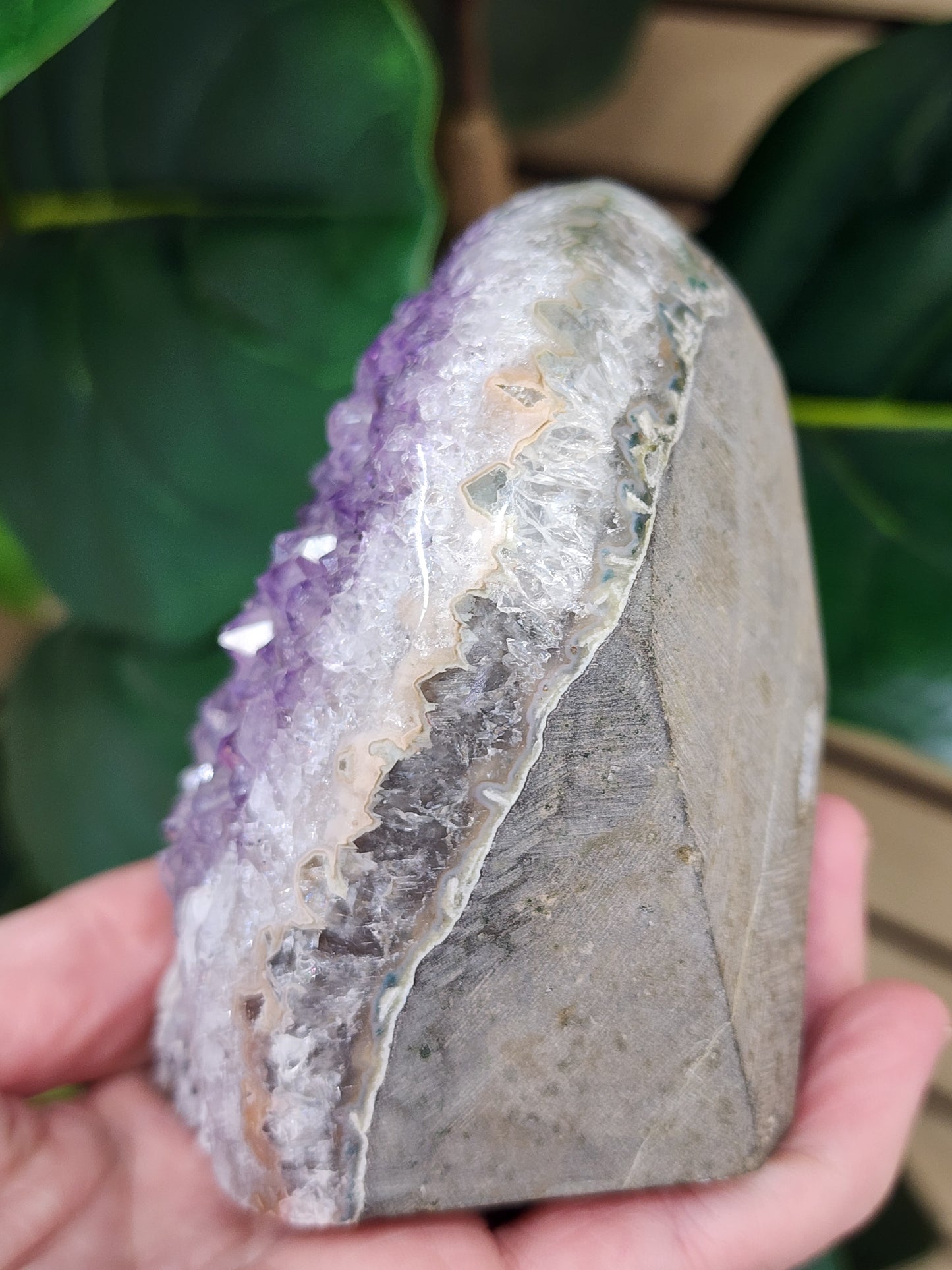 Amethyst Druzy Cut Base - 3.5 inches