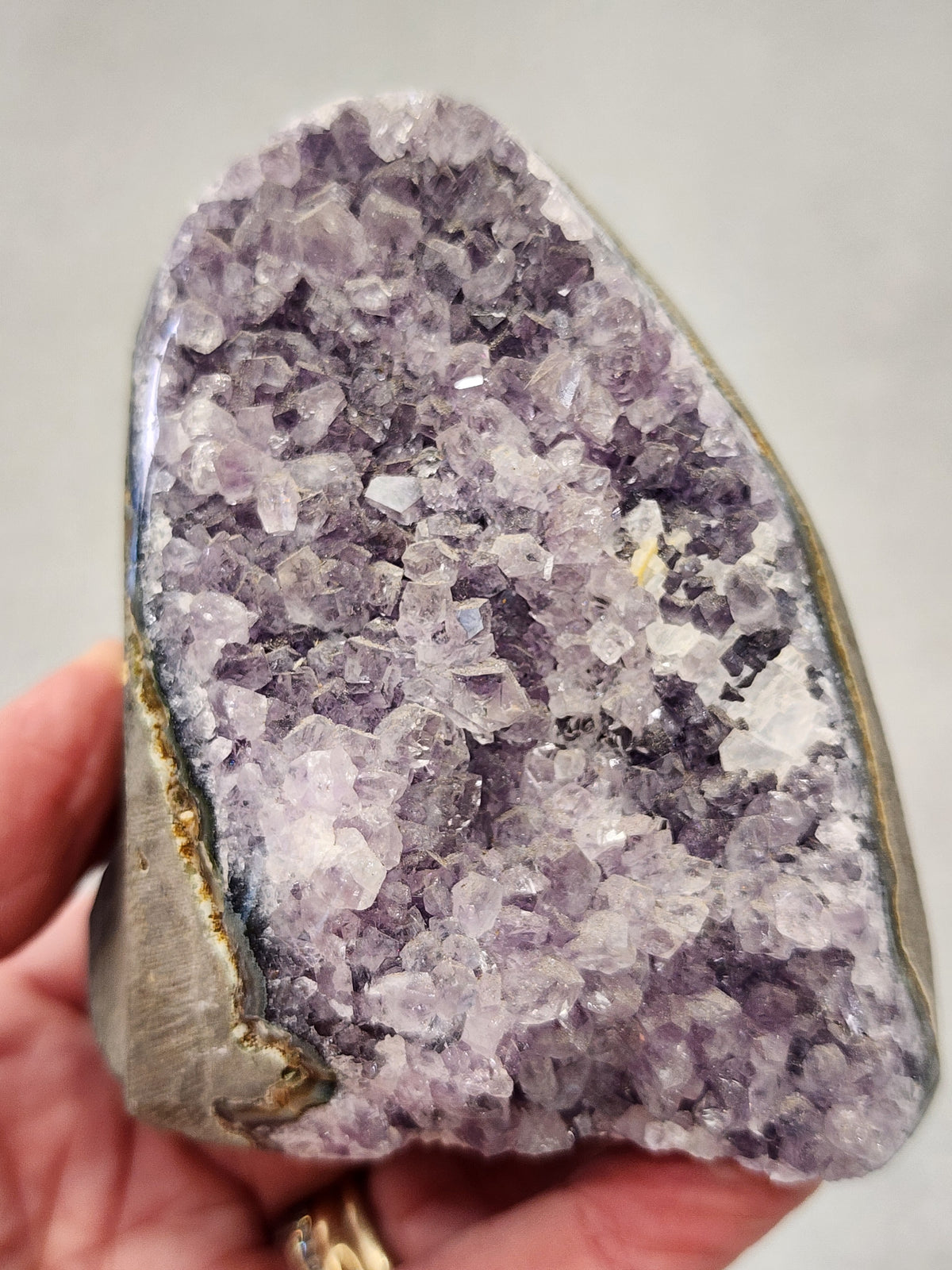 Amethyst Druzy Cut Base - 3.2 inches