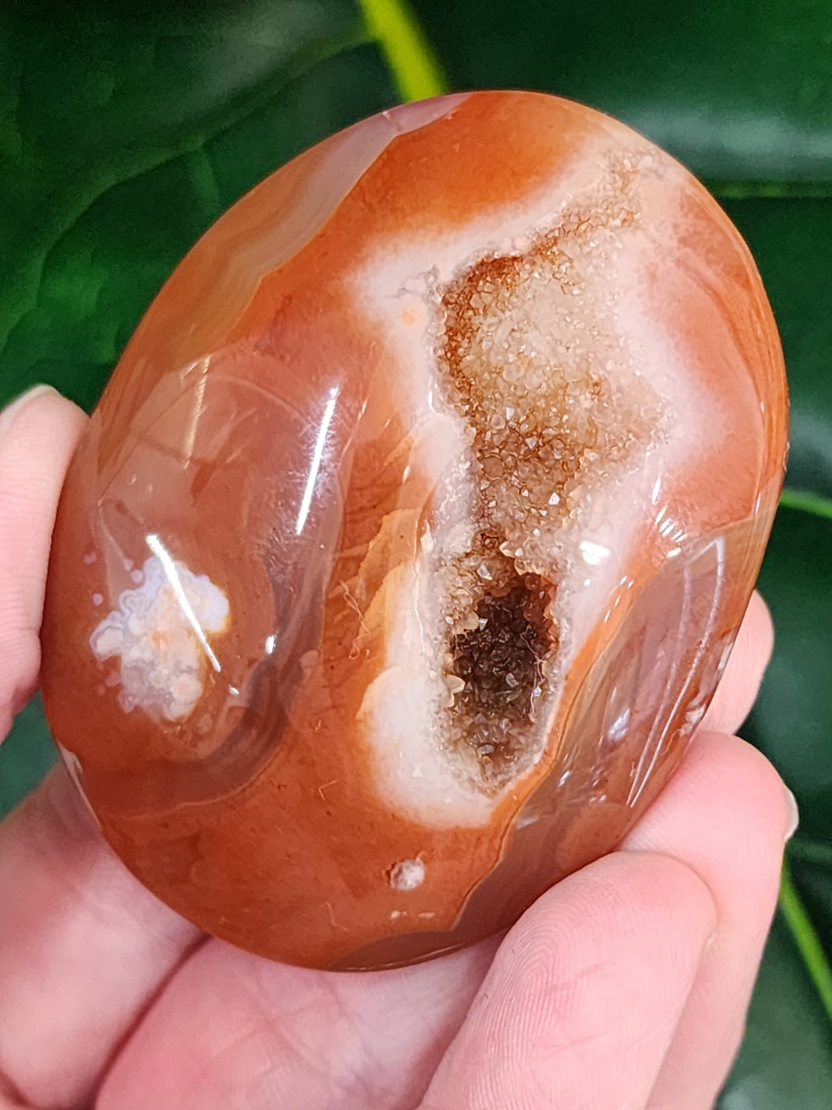 Druzy Carnelian Palm Stone