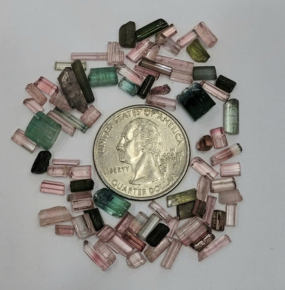 Multi Color Tourmaline Crystal Lot - 10 grams