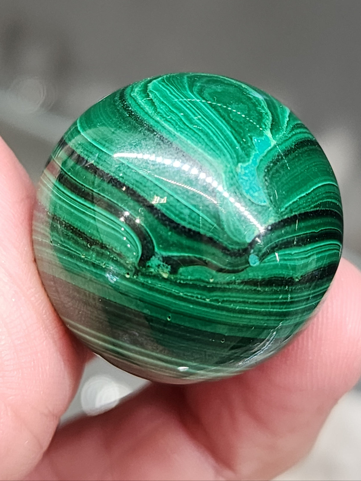 Malachite Sphere- 1.1 inch diameter