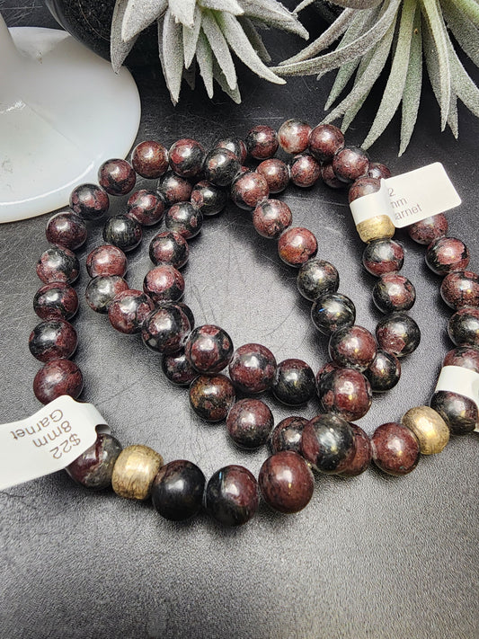 Garnet Crystal Bracelet- 8mm