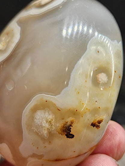 Flower Agate Palm Stone - 2.4"