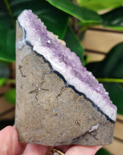 Amethyst Druzy Cut Base - 3.6 inches