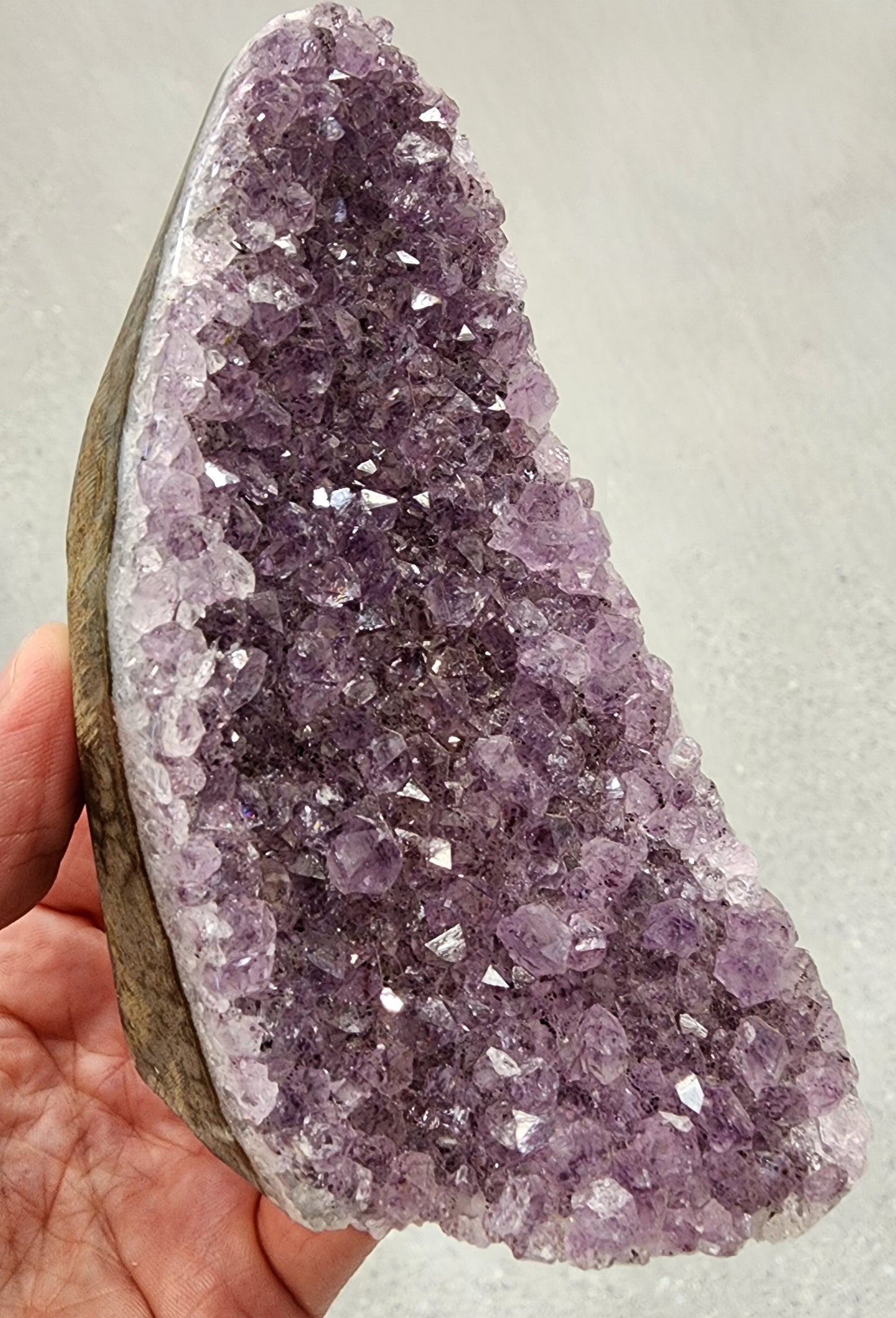 Amethyst Druzy Cut Base - 4 inches