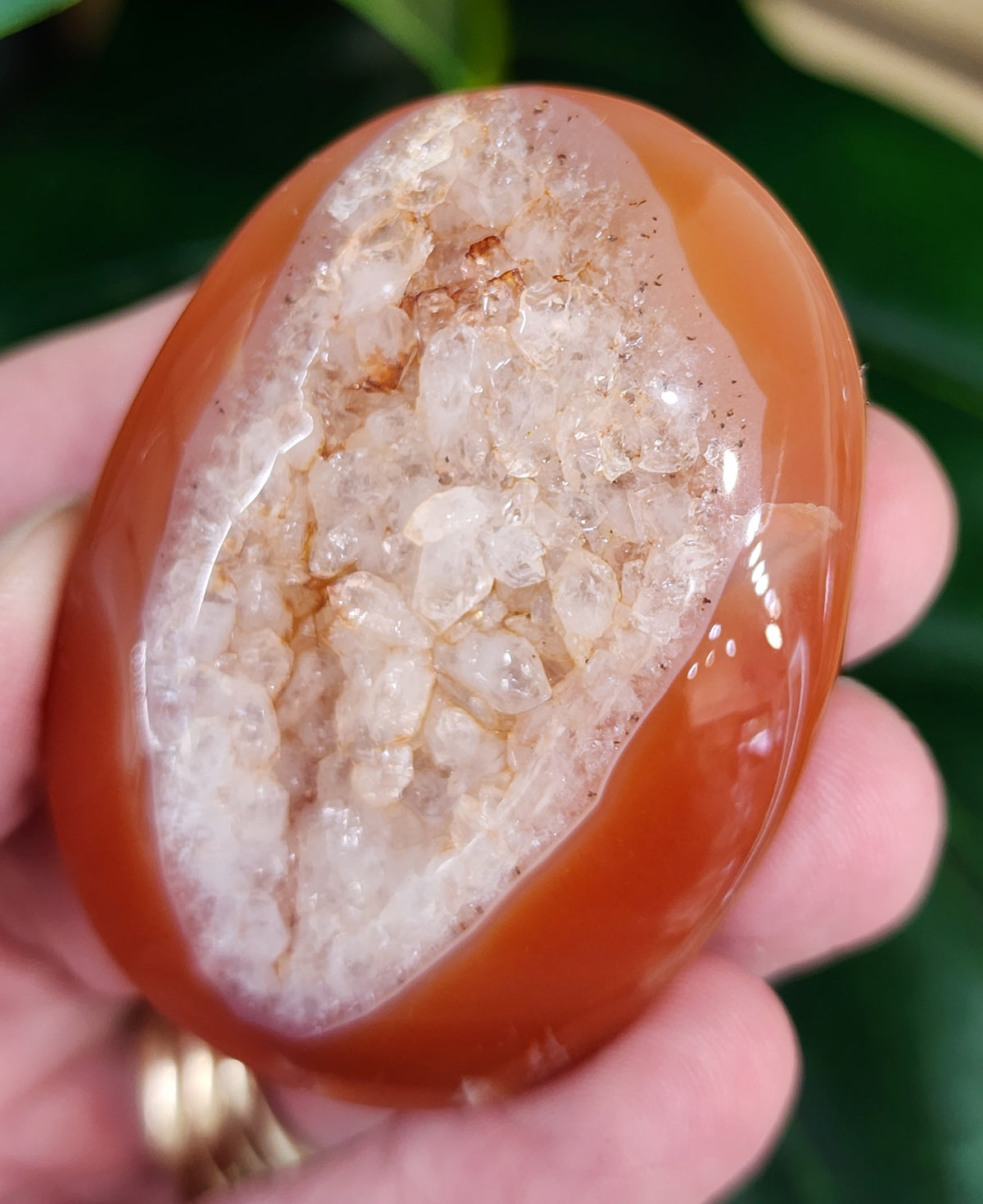 Druzy Carnelian Palm Stone