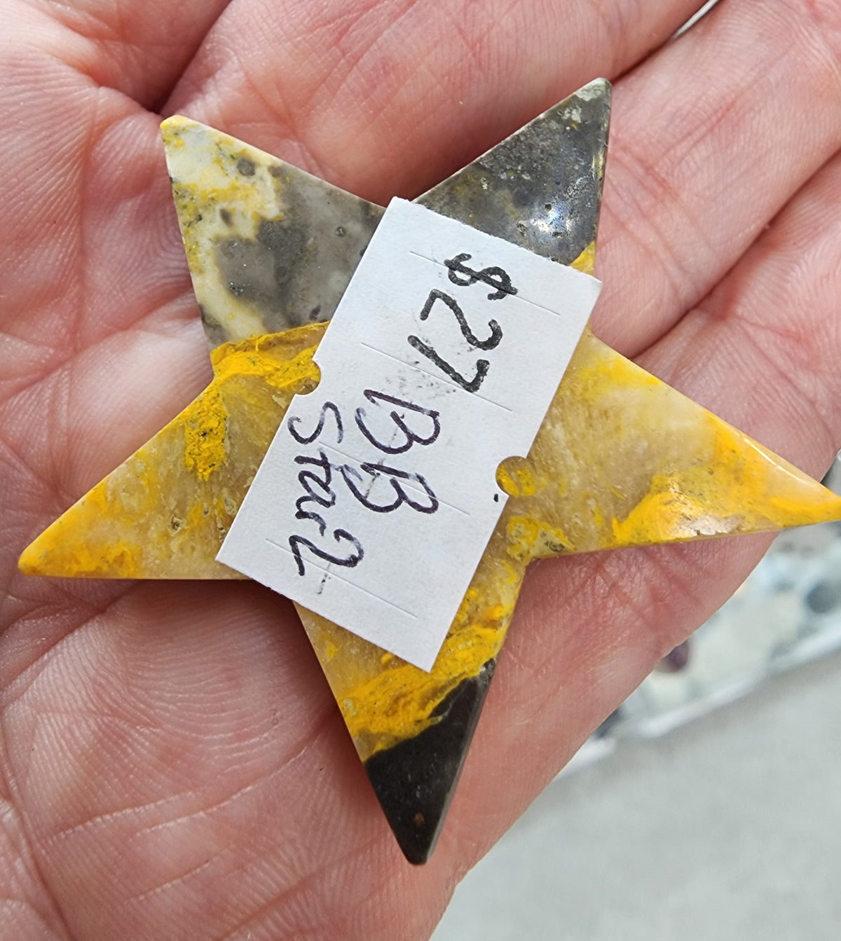 Bumblebee Jasper Star Carving - 1.6"
