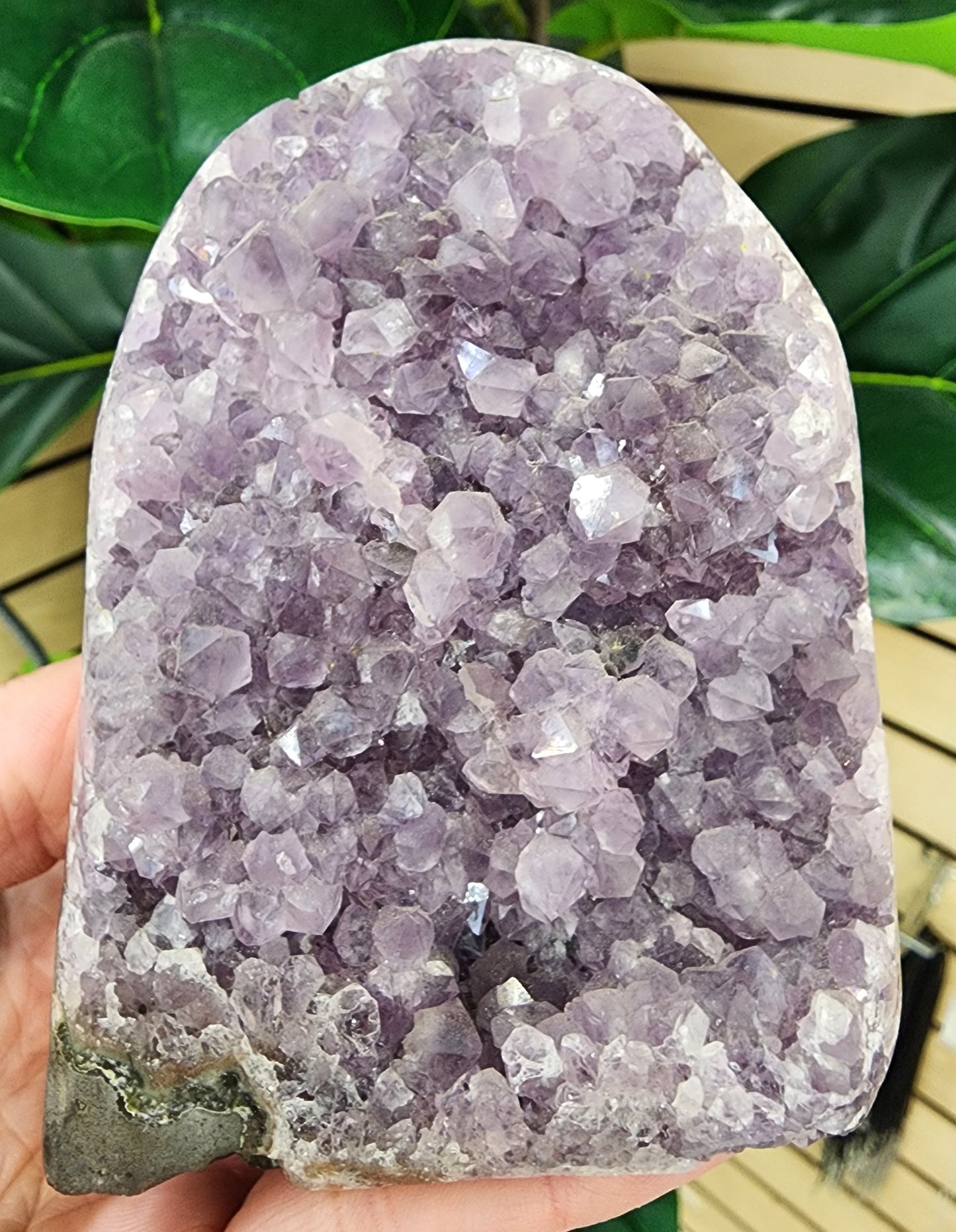 Amethyst Druzy Cut Base - 3.7 inches