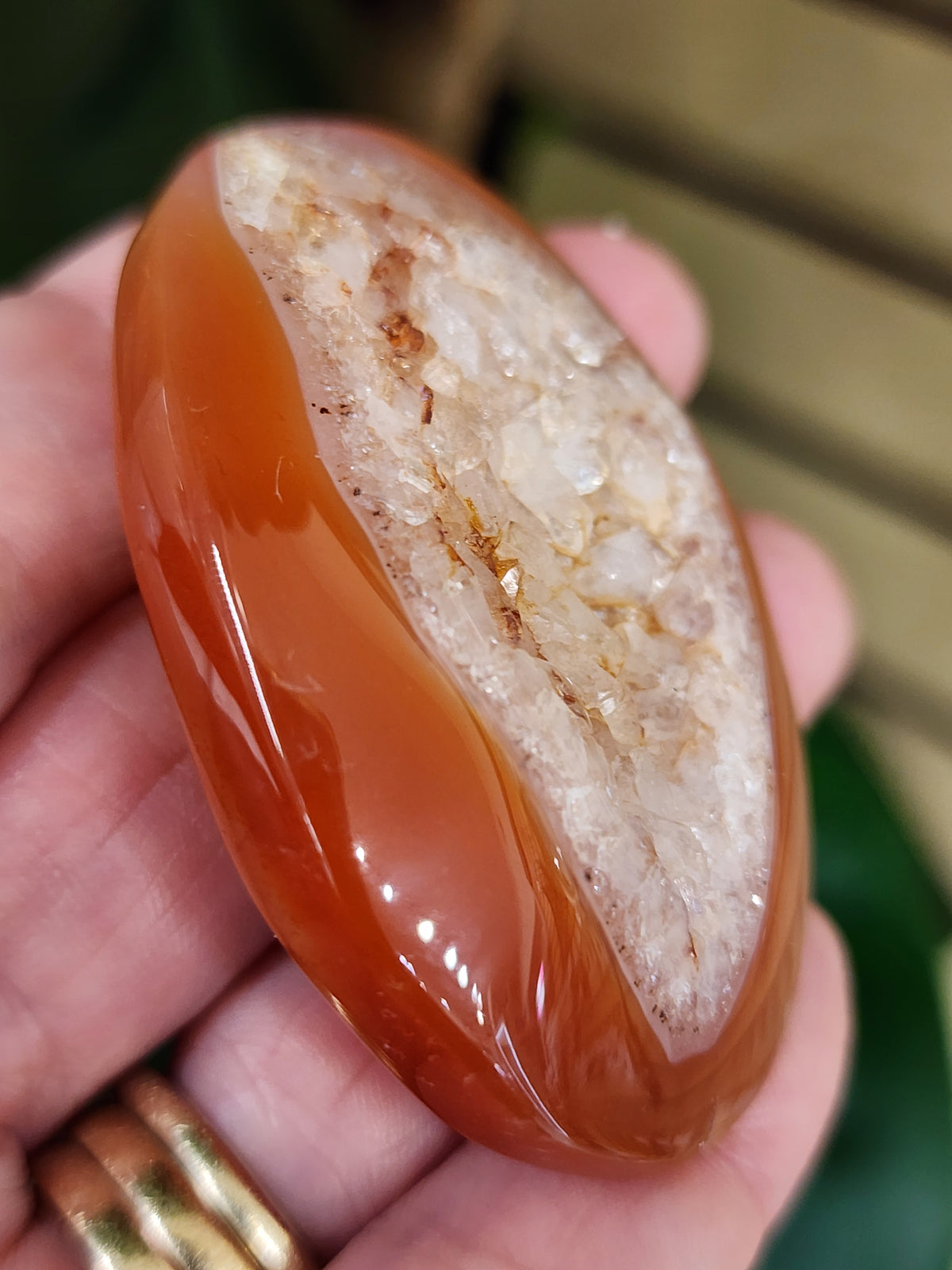 Druzy Carnelian Palm Stone